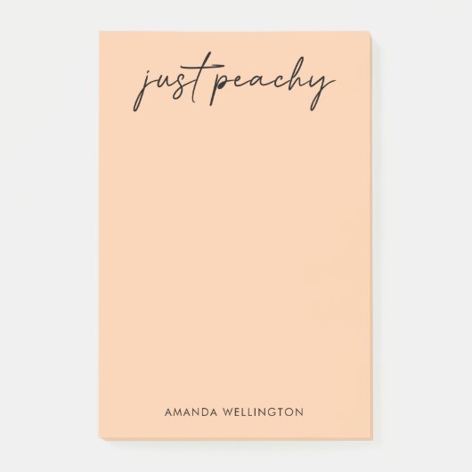 Eenvoudig Modern Gewoon Peachy Gepersonaliseerd Post-it® Notes (Voorkant)
