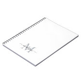 Eenvoudig Modern Girly Script Monogram Zwart Grijs Notitieboek (Linkerzijde)