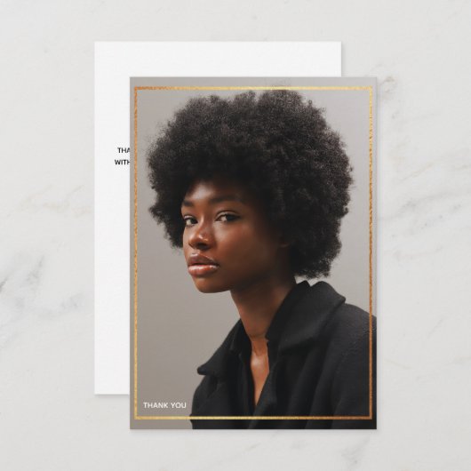 Eenvoudig modern Gold Border Afstuderen Hartelijk  Kaart (Voorkant / Achterkant)