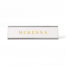 Eenvoudig Modern Gold Ecru gepersonaliseerd