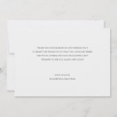 Eenvoudig Modern Gold Script Custom Photo Wedding Bedankkaart (Achterkant)