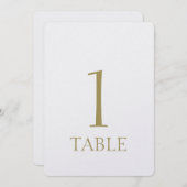 Eenvoudig Modern Goud Metallic Tafelnummer (Voorkant / Achterkant)