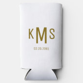 Eenvoudig Modern Goud & Wit Monogram Bruiloft (Voorkant)