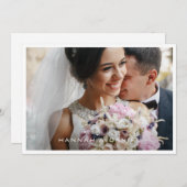 Eenvoudig modern grenshuwelijk bedankkaart (Voorkant / Achterkant)