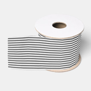 Eenvoudig modern grijs en wit gestreept minimalist grosgrain lint