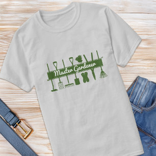 Eenvoudig Modern Groene Duim Meester Tuinman T-shirt