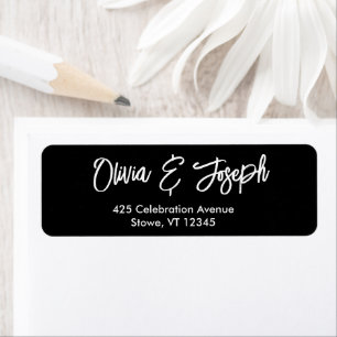 Eenvoudig Modern Hand Schetst Script Zwart-wit Etiket