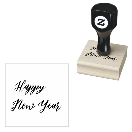 Eenvoudig modern | Happy New Year Casual script Rubberstempel (Gestempeld)