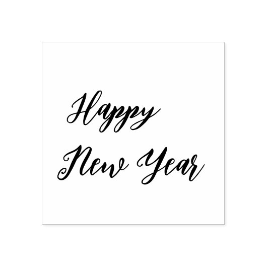 Eenvoudig modern | Happy New Year Casual script Rubberstempel (Afrduk)