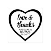 Eenvoudig Modern Hart Liefde & Bedankt Bruiloft Rubberstempel (Afrduk)