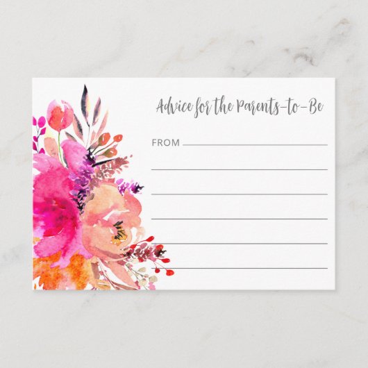 Eenvoudig, modern, helder, roze, eenvoudig Baby sh Advieskaart (Voorkant)