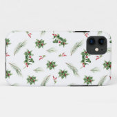 Eenvoudig modern Holly Berry-kerstpatroon Case-Mate iPhone Case (Achterkant (horizontaal))