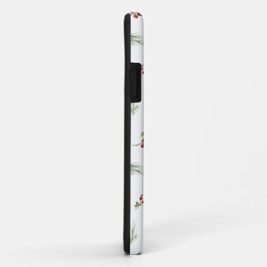 Eenvoudig modern Holly Berry-kerstpatroon Case-Mate iPhone Case (Achterkant/rechts)