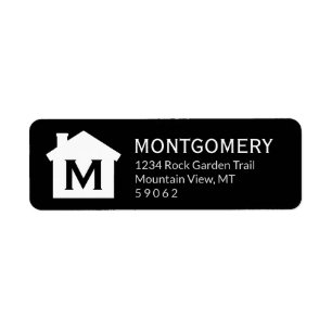 Eenvoudig modern Home Elegant Monogram Return-adre Etiket