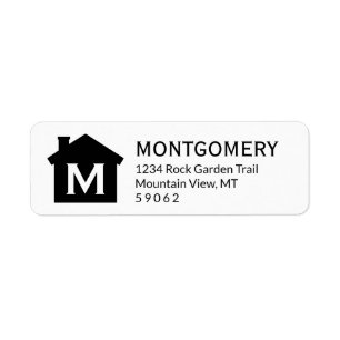 Eenvoudig modern Home Elegant Monogram Return-adre Etiket
