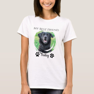 Eenvoudig Modern Huisdier Beste Vriend Fotonaam T-shirt