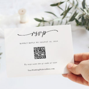 Eenvoudig Modern Huwelijk QR Code Hart RSVP Kaartje