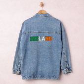 Eenvoudig Modern Ierland Nationale Vlag Kleding Denim Jacket (Hangar)