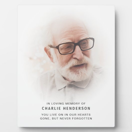 Eenvoudig modern "In liefdevolle herinnering"-herd Fotoplaat (Voorkant)