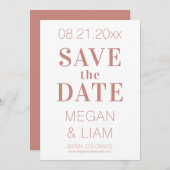 Eenvoudig modern Indiaas Rood en Wit Save The Date (Voorkant / Achterkant)