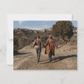 Eenvoudig modern Initiaal monogram met foto Save The Date (Achterkant)