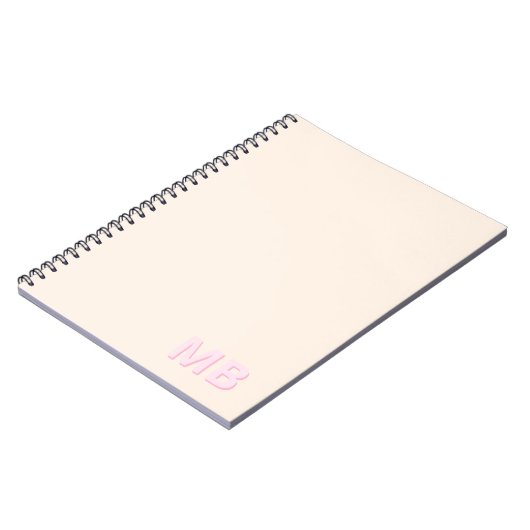 Eenvoudig Modern Initiaal Monogram Notitieboek (Linkerzijde)