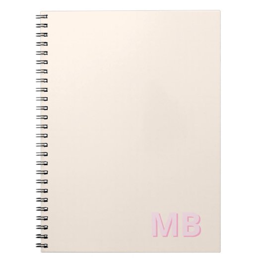 Eenvoudig Modern Initiaal Monogram Notitieboek (Voorkant)
