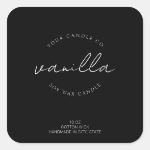 Eenvoudig Modern Kaarslabel Vierkante Sticker