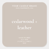 Eenvoudig modern kaarsproductlabel vierkante sticker (Voorkant)