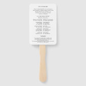 Eenvoudig modern kalligrafie bruiloft programma handwaaier (Achterkant)