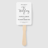 Eenvoudig modern kalligrafie bruiloft programma handwaaier (Voorkant)