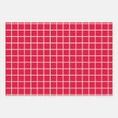 Eenvoudig modern kerstrood rasterpatroon inpakpapier vel (Voorkant 3)