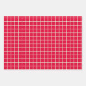 Eenvoudig modern kerstrood rasterpatroon inpakpapier vel (Voorkant 2)