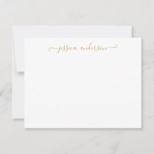 Eenvoudig, modern, klassiek, elegant Gold-script Notitiekaartje