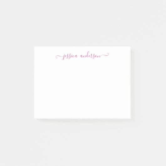 Eenvoudig modern, klassiek elegant zwart magenta r post-it® notes (Voorkant)