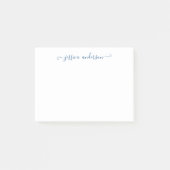 Eenvoudig modern klassiek legant blauw Navy Script Post-it® Notes (Voorkant)
