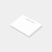 Eenvoudig modern klassiek legant blauw Navy Script Post-it® Notes (Schuin)