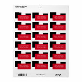 Eenvoudig Modern Kleurenblok Rood Wit en Zwart Etiket (Full Sheet)