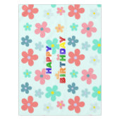 Eenvoudig Modern Kleurrijk Daisy bloemen verjaarda Tafelkleed (Voorkant)