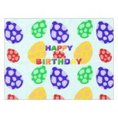 Eenvoudig Modern kleurrijk dino ei verjaardagsfees Tafelkleed (Voorkant (Horizontaal))