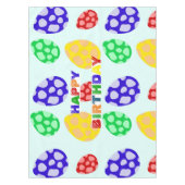 Eenvoudig Modern kleurrijk dino ei verjaardagsfees Tafelkleed (Voorkant)