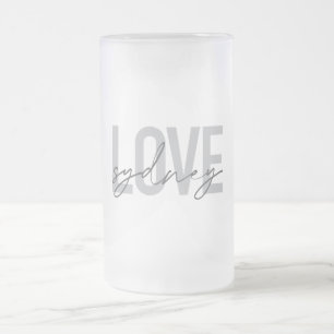 Eenvoudig, modern, koel, stedelijk design Love Syd Matglas Bierpul