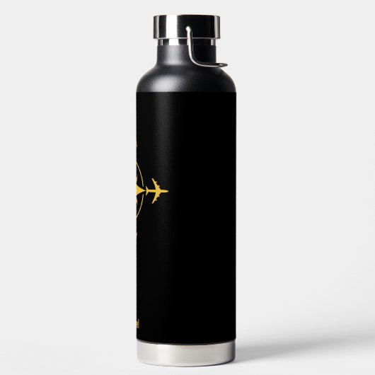 Eenvoudig Modern Kompas en Vliegtuig, Reis Custom Waterfles (Links)
