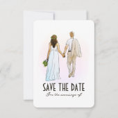 Eenvoudig modern koppel Flat Save The Date Kaart (Voorkant)