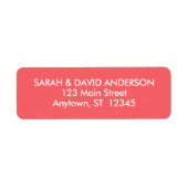 Eenvoudig modern koraal retour adreslabel etiket (Voorkant)