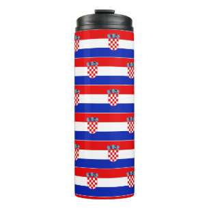 Eenvoudig Modern Kroatië Nationale Vlag blauw rood Thermosbeker
