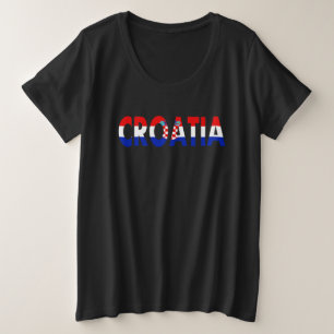 Eenvoudig Modern Kroatië Nationale Vlag Kleding So Grote Maat T-shirt