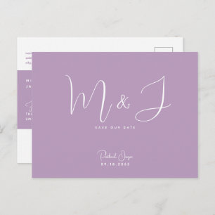 Eenvoudig Modern Lavender Weddenschap Save the Dat Briefkaart