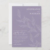 Eenvoudig modern leest Dusty Lavender Wedding Kaart (Voorkant)