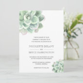 Eenvoudig modern legant Succulent Wedding Kaart (Staand voorkant)